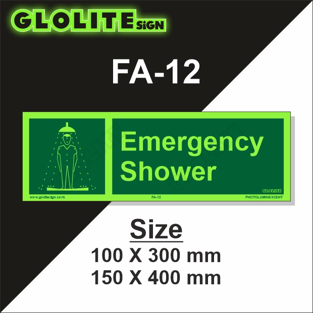 Fa Sign Emergency Shower Fa 12 | Glolite Sign
